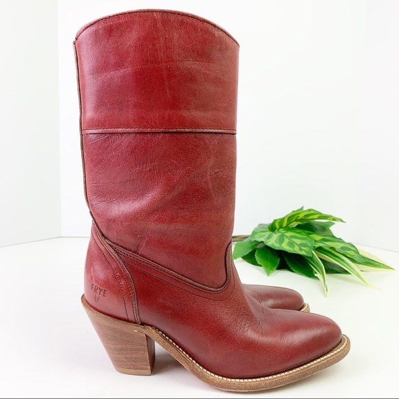 Frye Shoes - Vintage Frye Western Cowgirl Boots Red